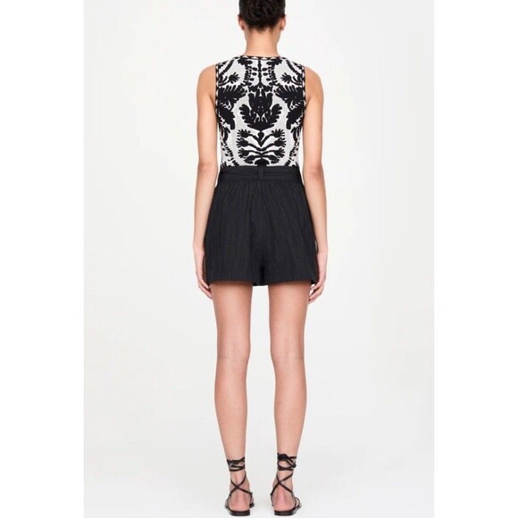 Marie Oliver Melba Mesh Tank Top Obsidian Womens Large Mob Wife Quiet Luxury - Picture 2 of 13